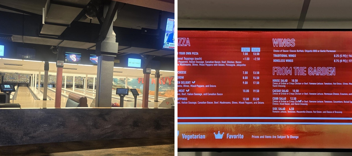 Desert Lanes & Kingpin Pizzeria Cafe Menu